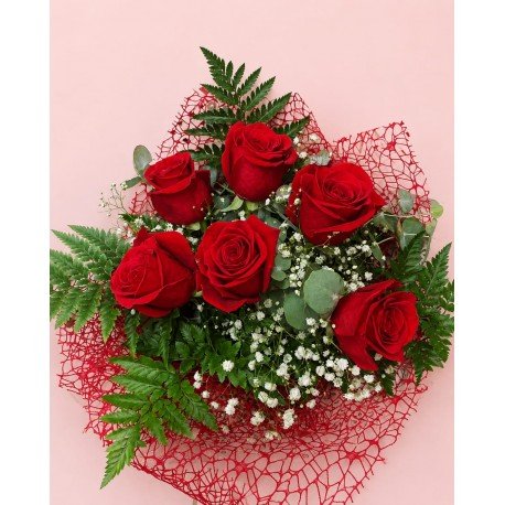 Ramo 6 rosas rojas